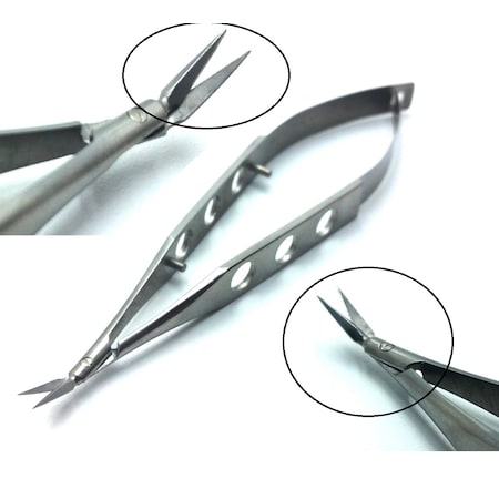 Vannas Micro Small Blade Stitch Scissors Angled Forward, 4''